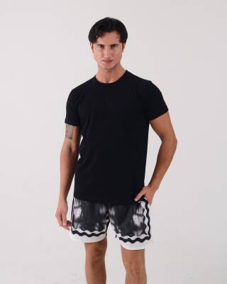 STAR ERKEK SİYAH REGULAR KESİM BASİC T-SHİRT - Star