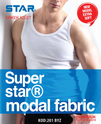 STAR 3 LÜ ERKEK MODAL ATLET BEYAZ