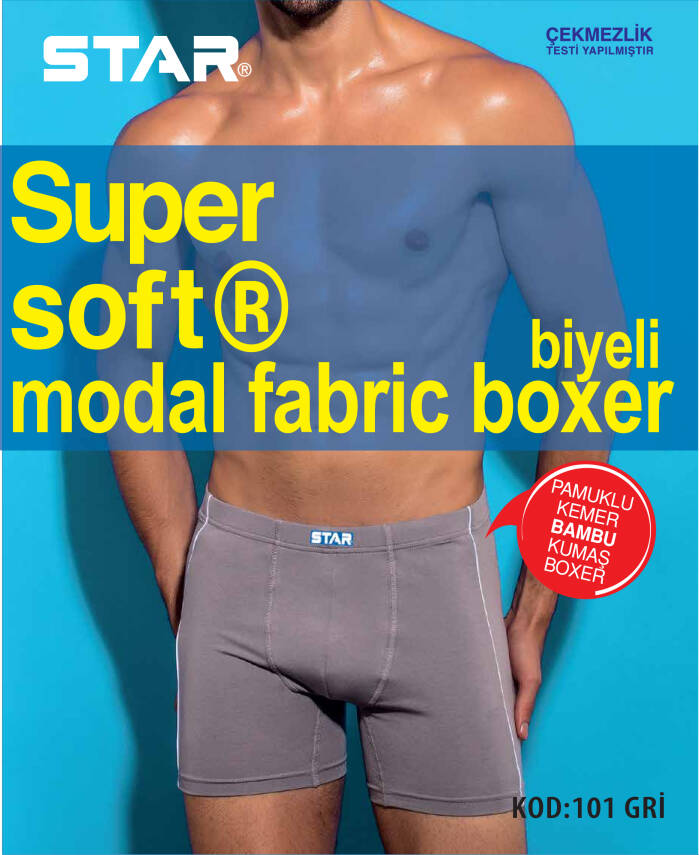 STAR 3 LÜ ERKEK MODAL PAMUKLU KEMER BİYELİ BOXER - 1