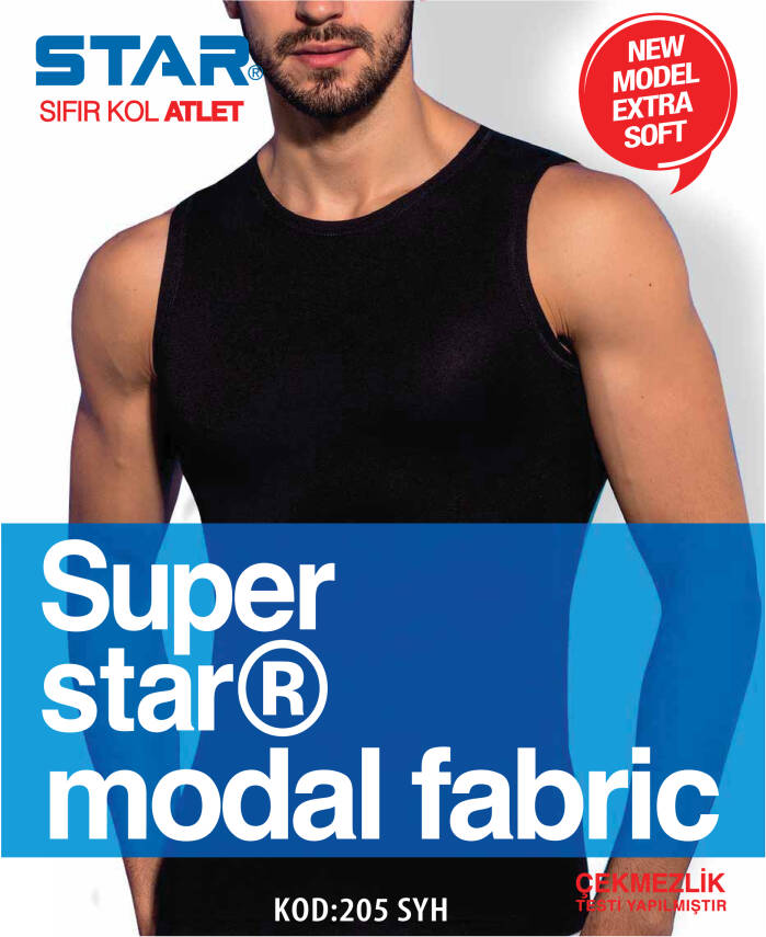 STAR 3 LÜ ERKEK MODAL SIFIR YAKA SIFIRKOL T-SHİRT - 1