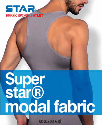 STAR 3 LÜ ERKEK MODAL SPORCU ATLET GRİ 