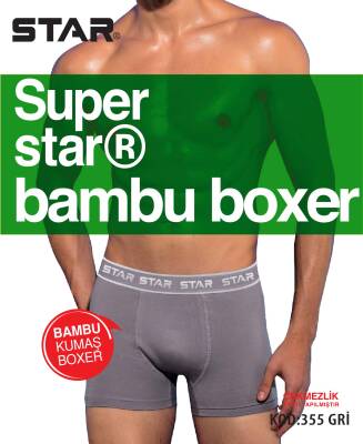 STAR 3 LÜ ERKEK ORGANİK BAMBU BELİ KEMERLİ BOXER 