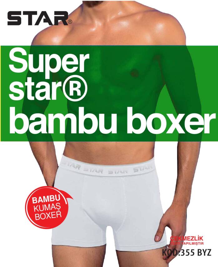 STAR 3 LÜ ERKEK ORGANİK BAMBU BELİ KEMERLİ BOXER - 3