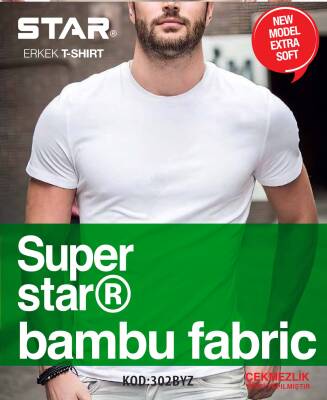 STAR 3 LÜ ERKEK ORGANİK BAMBU KISAKOL SIFIR YAKA BASİC T-SHİRT 