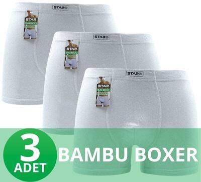 STAR 3'LÜ ERKEK ORGANİK BAMBU PAMUKLU KEMER BOXER - 1