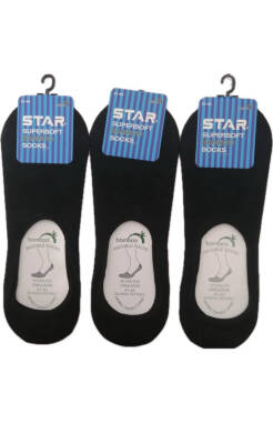 STAR 3 LÜ ERKEK SİYAH ORGANİK BAMBU BABET ÇORAP 