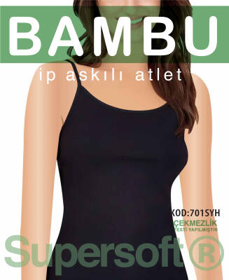 STAR 3 LÜ KADIN BAMBU İP ASKILI ATLET SİYAH