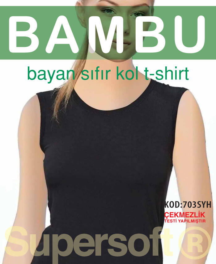 STAR 3 LÜ KADIN BAMBU SIFIR YAKA SIFIR KOL ATLET - 2