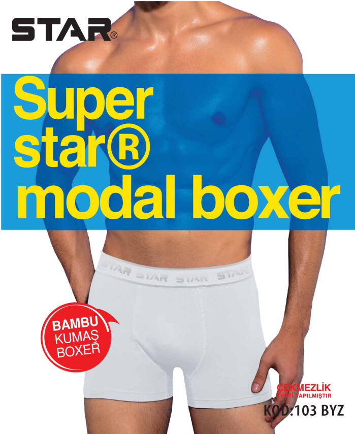 STAR 3LÜ ERKEK MODAL BELİ KEMERLİ BOXER - 2