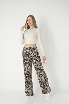 STAR BESTTREN KADIN BÜRÜMCÜK LEOPAR DESEN PANTOLON LEOPAR 
