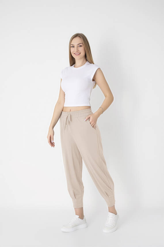 STAR BESTTREND KADIN BEJ KETEN CEPLİ PANTOLON - 2
