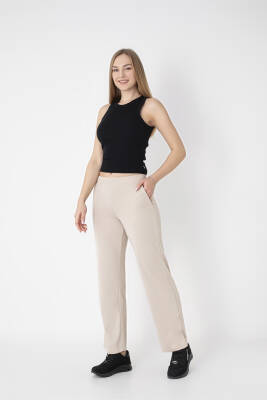 STAR BESTTREND KADIN BEJ SCUBA MODAL CEPLİ PANTOLON 
