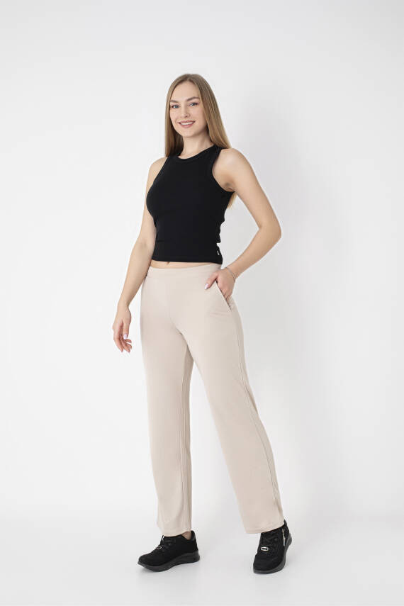 STAR BESTTREND KADIN BEJ SCUBA MODAL CEPLİ PANTOLON - 1