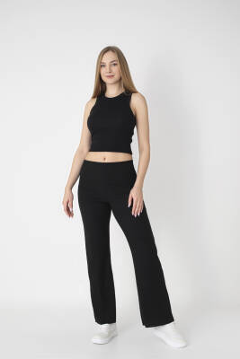 STAR BESTTREND KADIN SİYAH KAŞKORSE FİTİLLİ PANTOLON 