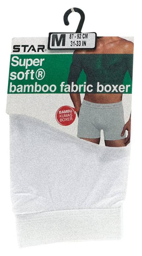 STAR ERKEK BEYAZ ORGANİK BAMBU BELİ KEMERLİ BOXER - 3