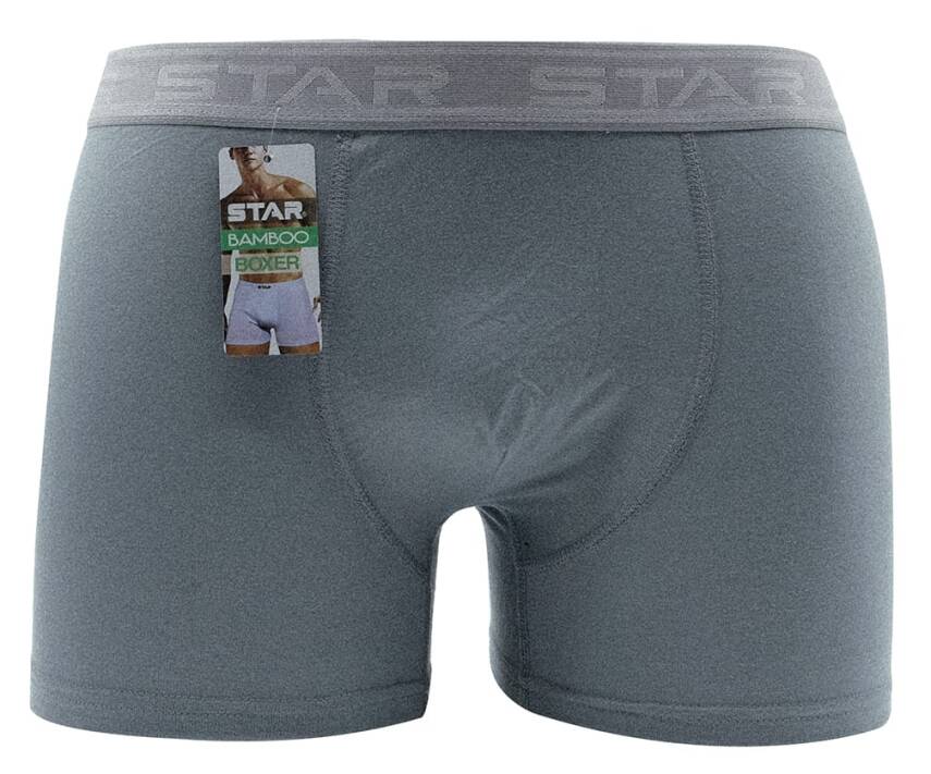 STAR ERKEK GRİ ORGANİK BAMBU BELİ KEMERLİ BOXER - 2