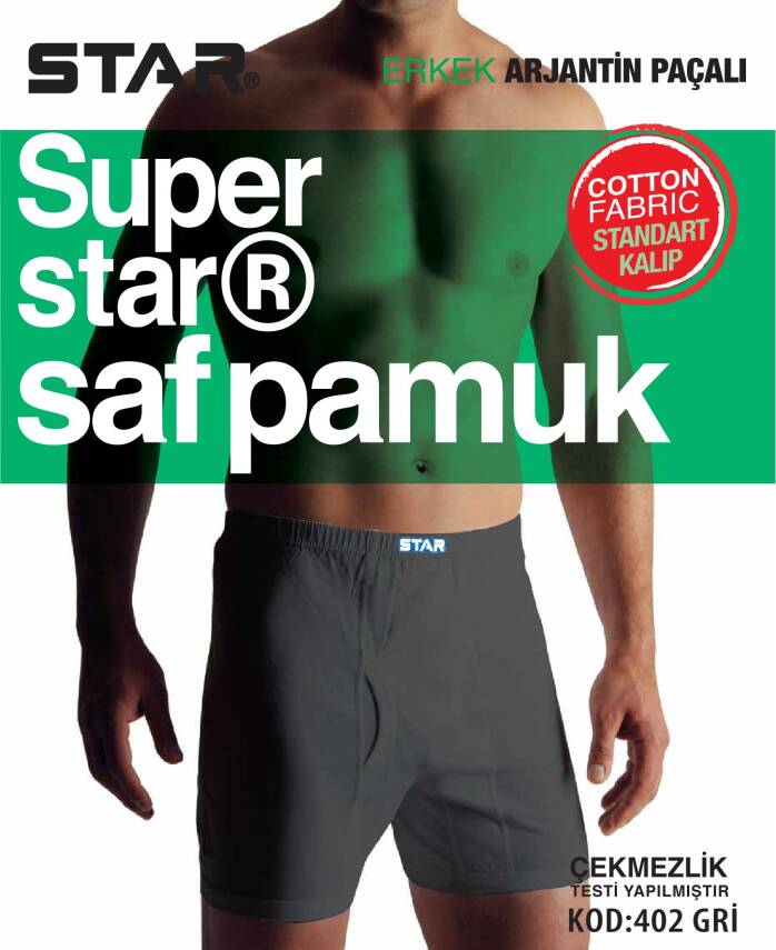 STAR ERKEK GRİ SAF PAMUK PAÇALI KÜLOT - 1