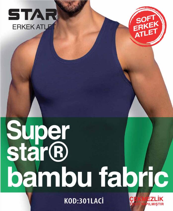  STAR ERKEK LACİVERT ORGANİK BAMBU ATLET - 1