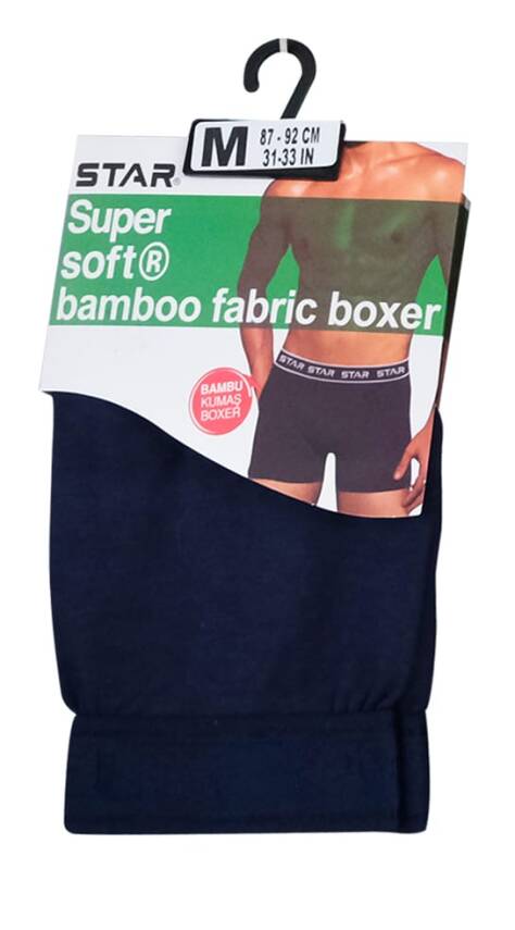 STAR ERKEK LACİVERT ORGANİK BAMBU BELİ KEMERLİ BOXER - 3