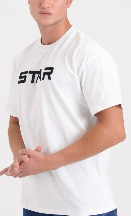 STAR ERKEK OVERSİZE STAR NAKIŞLI T-SHİRT - 2