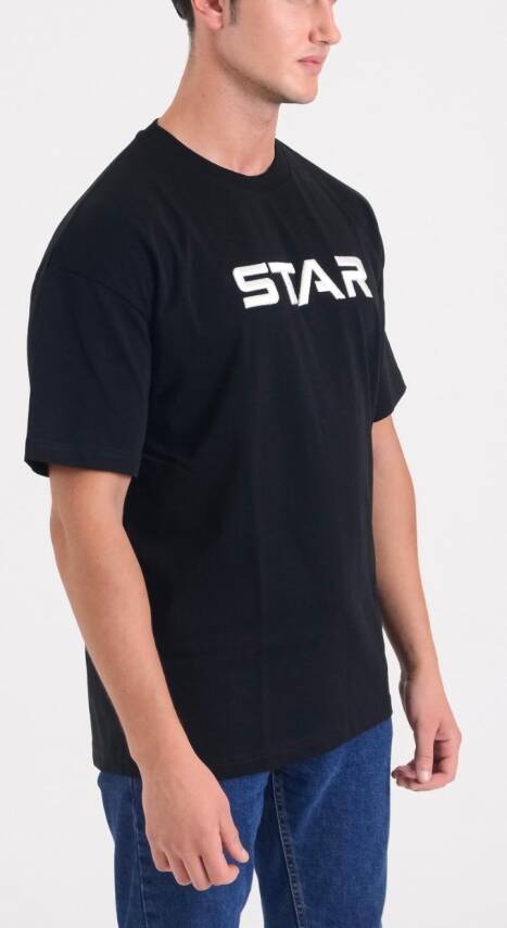 STAR ERKEK OVERSİZE STAR NAKIŞLI T-SHİRT - 6