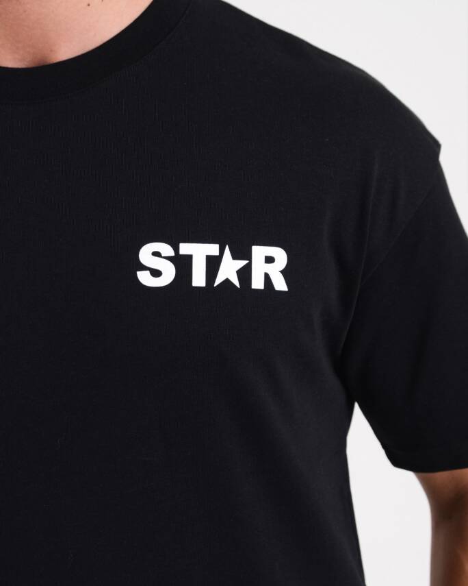 STAR ERKEK OVERSİZE YARIM YILDIZ BASKILI T-SHİRT - 6