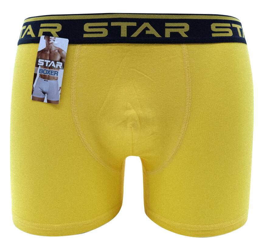 STAR SARI PAMUKLU ESNEK KEMERLİ BOXER - 1
