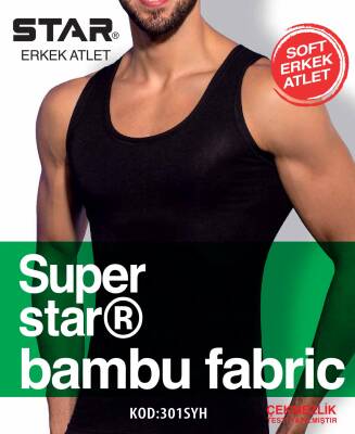  STAR ERKEK SİYAH ORGANİK BAMBU ATLET 