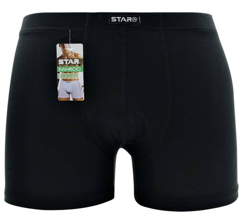 STAR ERKEK SİYAH ORGANİK BAMBU PAMUKLU KEMER BOXER - 2