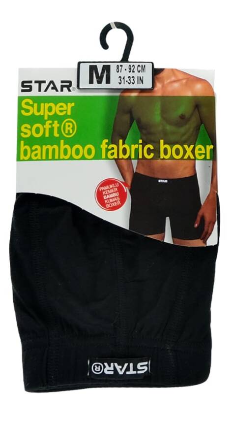STAR ERKEK SİYAH ORGANİK BAMBU PAMUKLU KEMER BOXER - 3