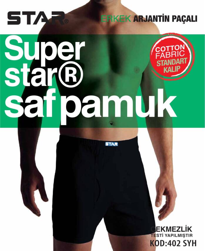 STAR ERKEK SİYAH SAF PAMUK PAÇALI KÜLOT - 1