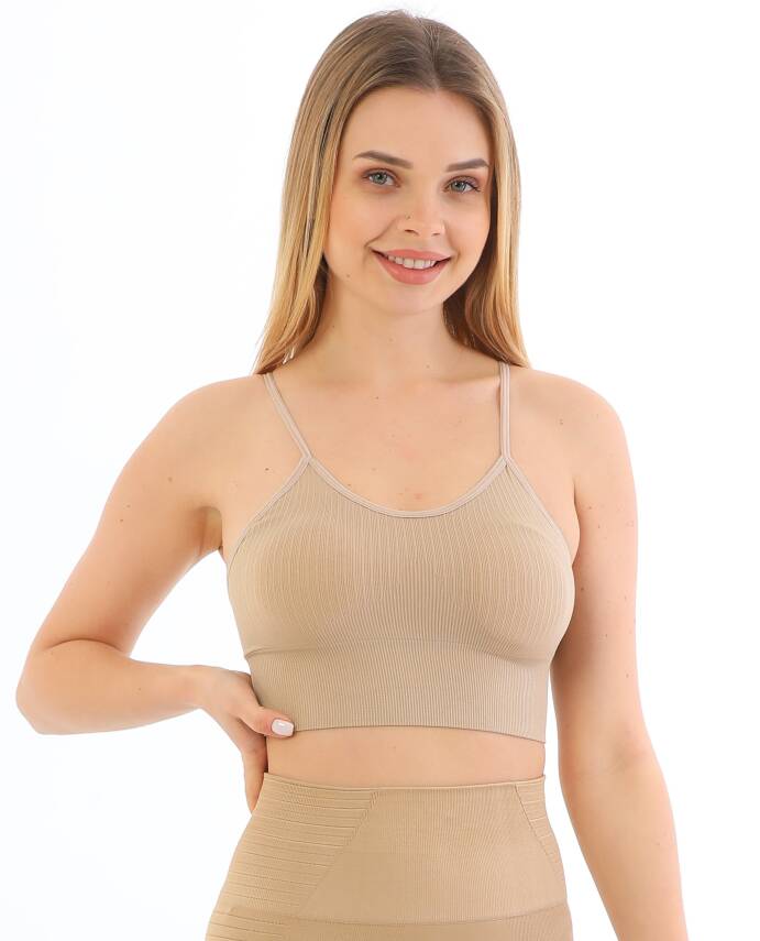 STAR FORM ANGEL KADIN İP ASKILI PEDLİ FİTİLLİ CROP BÜSTİYER - 1