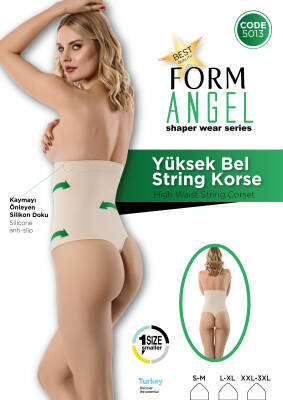 STAR FORM ANGEL KADIN SİYAH LAZER KESİM DİKİŞSİZ TANGA KORSE 