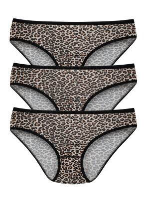 STAR KADIN 3 LÜ LEOPAR BATO KÜLOT ASORTİ 1