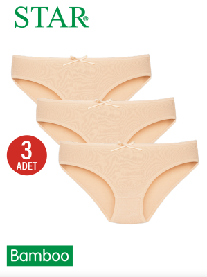 STAR KADIN 3 LÜ TEN ORGANİK BAMBU BİKİNİ KÜLOT 
