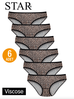 STAR KADIN 6 LI LEOPAR BATO KÜLOT LEOPAR 