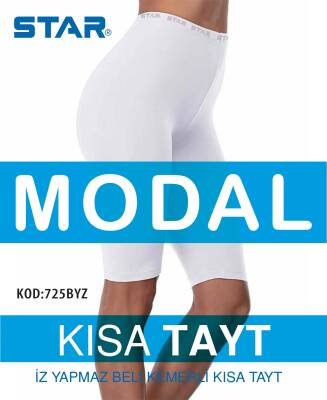 STAR KADIN BEYAZ MODAL DİZ ÜSTÜ KISA TAYT 