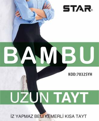 STAR KADIN SİYAH ORGANİK BAMBU UZUN TAYT 