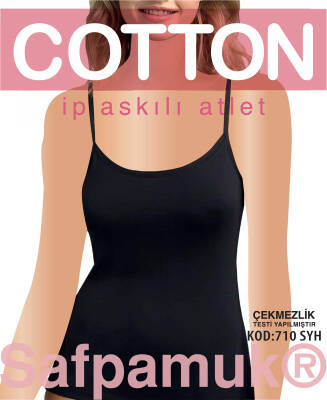 STAR KADIN SİYAH SAF PAMUK İP ASKILI ATLET SİYAH
