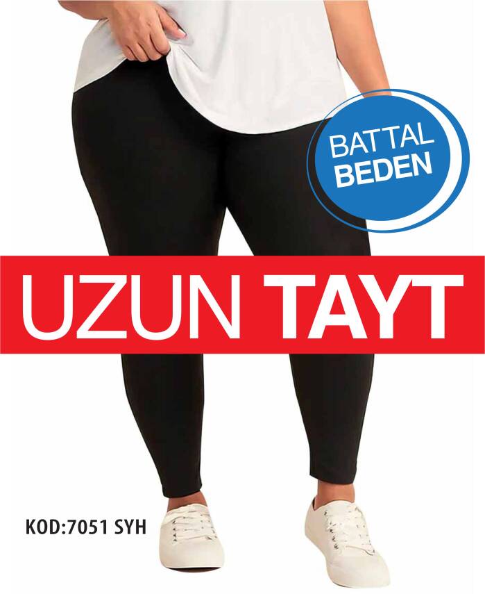 STAR KADIN SİYAH SAF PAMUK UZUN TAYT - 1