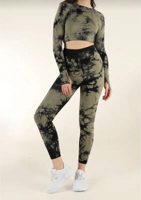 STAR ŞIMART KADIN HAKİ KALÇASI BÜZGÜLÜ FİTNESS SPOR TAKIM 