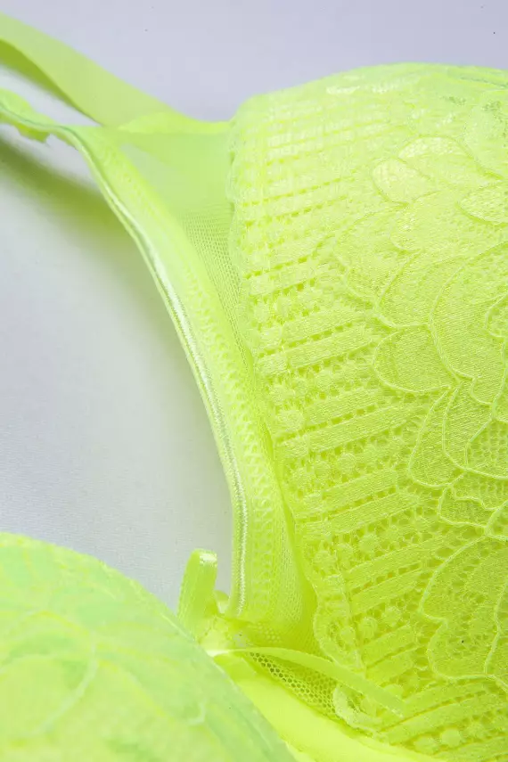STAR Tılsım Lingerie Neon C Kap Dolgusuz Dantelli Sütyen Takımı - 4