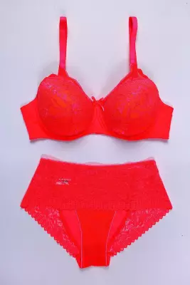 STAR Tılsım Lingerie Neon C Kap Dolgusuz Dantelli Sütyen Takımı 