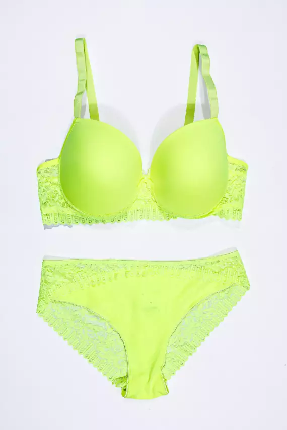 STAR Tılsım Lingerie 401 Neon C Kap Mikro Dolgusuz Sütyen Takımı - 1
