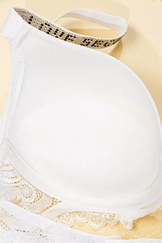 STAR Tılsım Lingerie Ekru Love Secret Taşlı Mikro Dolgulu Sütyen Takım 250 - 4