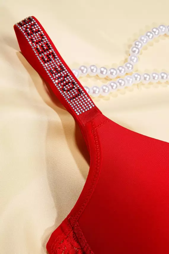 STAR Tılsım Lingerie Kırmızı Love Secret Taşlı Mikro Dolgulu Sütyen Takım 250 - 2