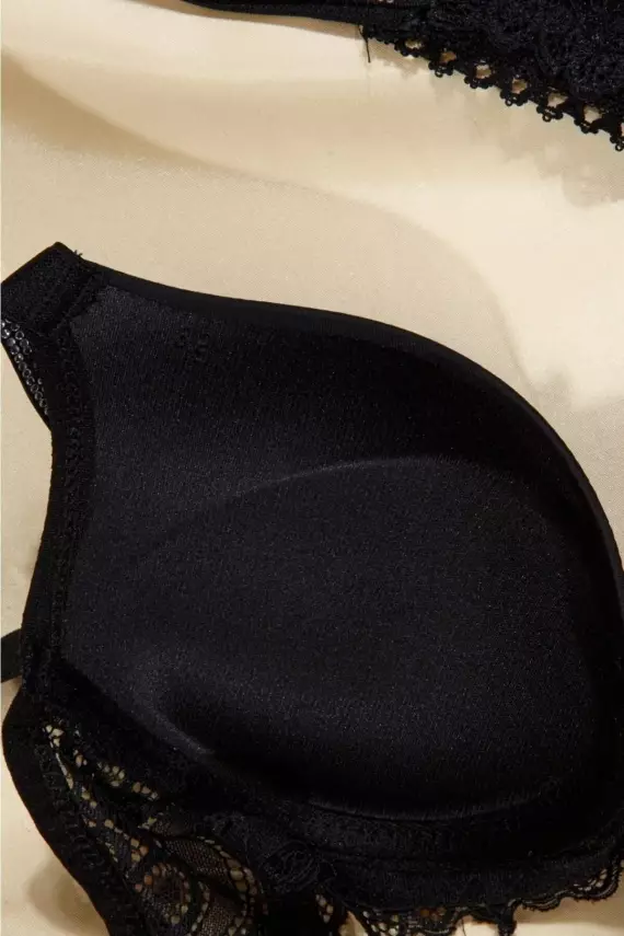 STAR Tılsım Lingerie Siyah Love Secret Taşlı Mikro Dolgulu Sütyen Takım 250 - 4